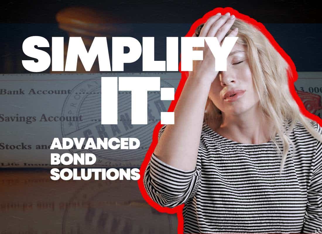 Digital platform showcasing Advanced Bond Solutions for probate services, highlighting instant bond issuance, transparent pricing, and online management tools.